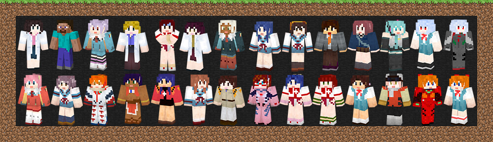 埋蔵史 マインクラフト キャラクター スキン ダウンロード Minecraft Anime Skins Download Tarcoon Cartoon たぁくんカートゥーン Official Web Site